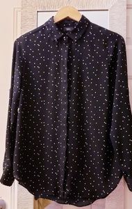 Black Blouse with White Polka Dots